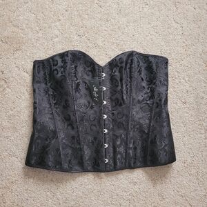 Alivila.Y Fashion Womens Vintage Floral Black Overbust Corset Bustier Top